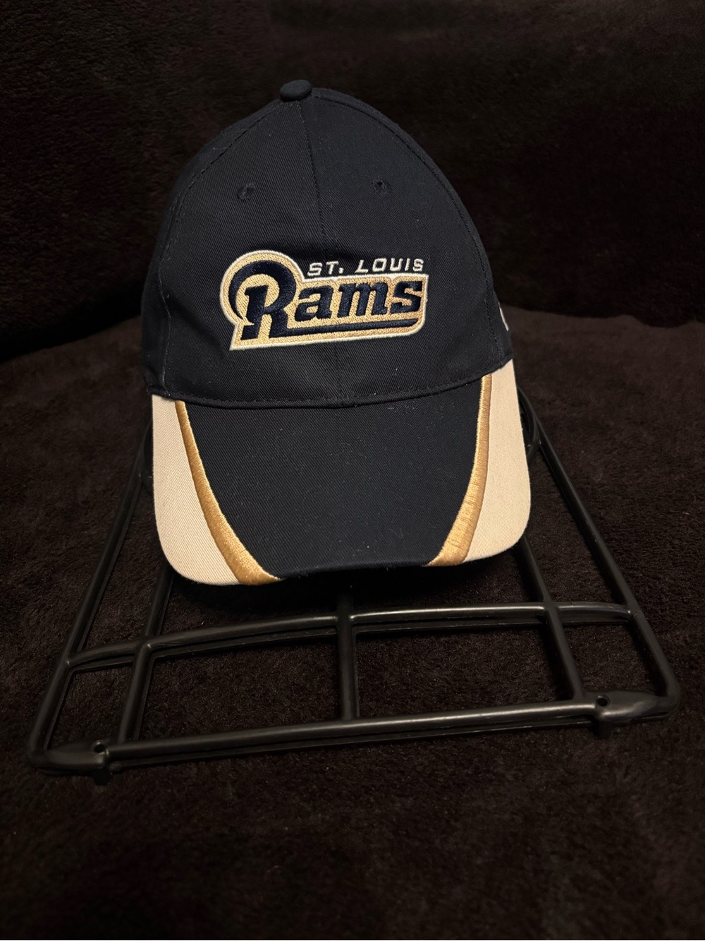 St Louis Rams x K Products vintage 2006 navy buckle strapback hat